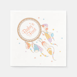 Guardanapo De Papel Tribal Dreamcatcher Boho Baby First primeiro anive