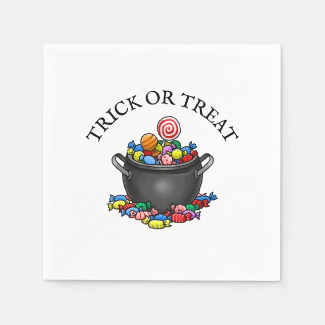 Guardanapo De Papel Trick ou Tratar Caldeirão Docente (Frente)