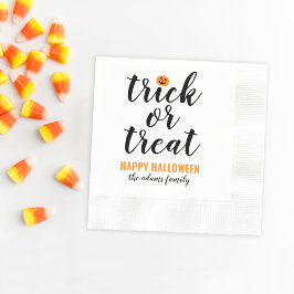 Guardanapo De Papel Trick ou Tratar Halloween Personalizado de Script
