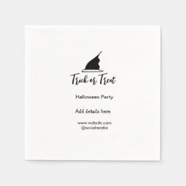 Guardanapo De Papel Trick ou trate o chapéu preto do Halloween w