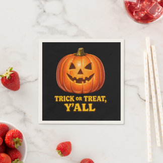 Guardanapo De Papel Trick ou Treat, Galera Abóbora Sulista Retro