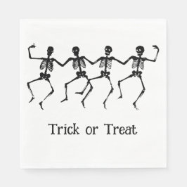 Guardanapo De Papel Trick ou Treine Skeletons Dançando Halloween