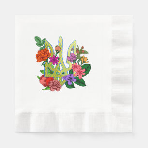 Guardanapo De Papel tridente tryzub da heráldica ucraniana flores flor