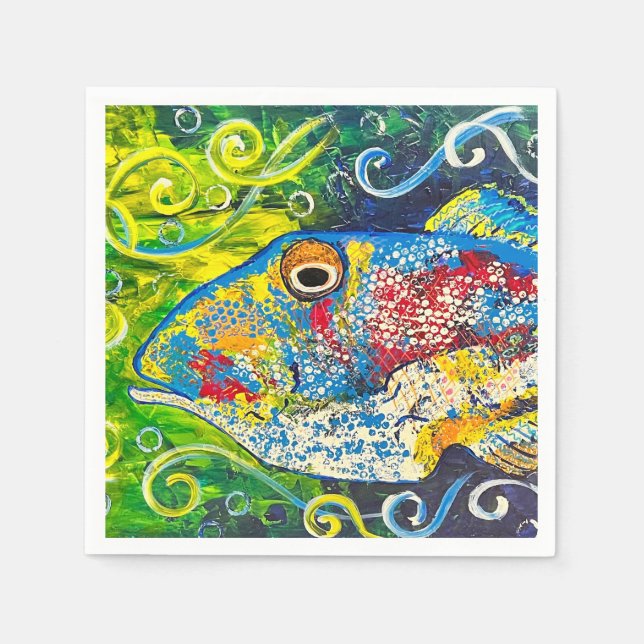 Guardanapo De Papel Trigger Fish Coctail Napkins (Frente)