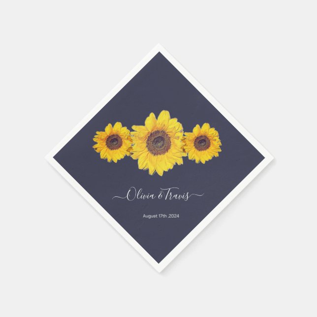 Guardanapo De Papel trio de girassol no2 para casamentos (Canto)