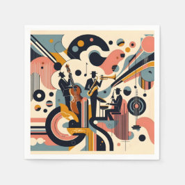 Guardanapo De Papel Trio Psicodélico do Jazz da Era Mid Century