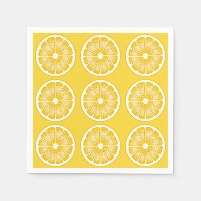 Guardanapo De Papel Tripa de Limão de Citros Amarelo Moderno (Frente)