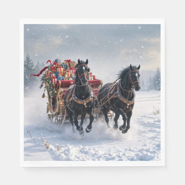 Guardanapo De Papel Tripa De Natal Cheia De Presentes (Frente)