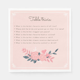 Guardanapo De Papel trivia de mesa rosa-festa de solteira