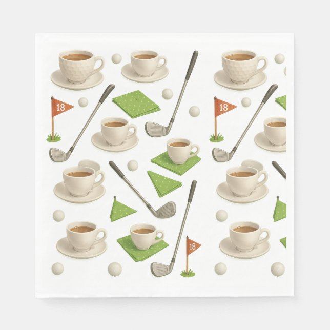 Guardanapo De Papel Tron de golfe e café com bandeira (Frente)