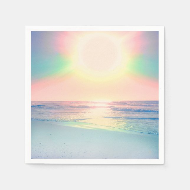 Guardanapo De Papel Tropical Beach Sea Sun Colorida Summer (Frente)