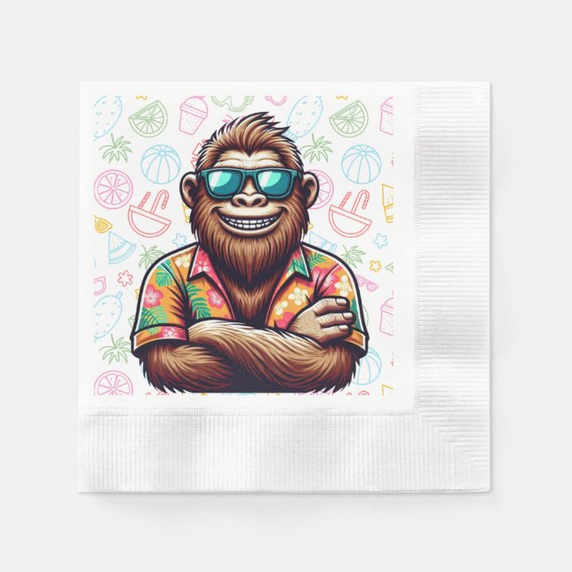 Guardanapo De Papel Tropical/Beach yeti/bigfoot (Frente)