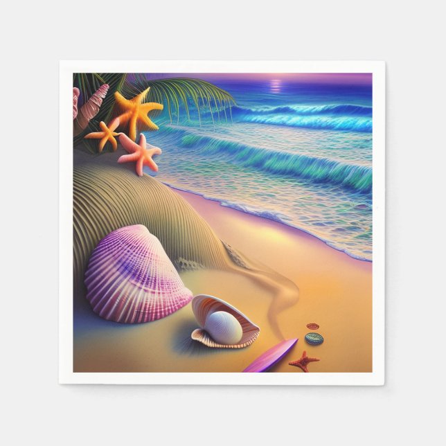 Guardanapo De Papel Tropical Fantasy Beach Sunset (Frente)