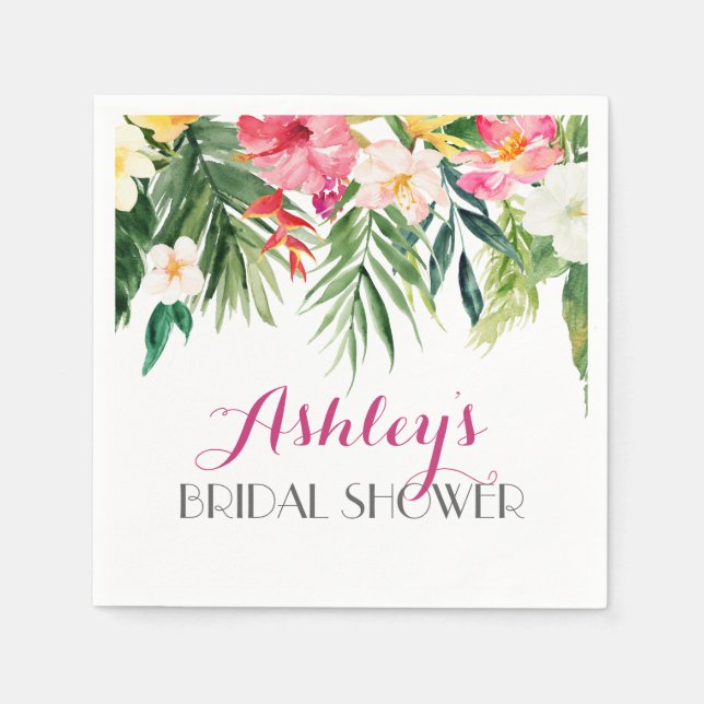 Guardanapo De Papel Tropical Flamingo Linda Floral Napkins amarelo (Frente)