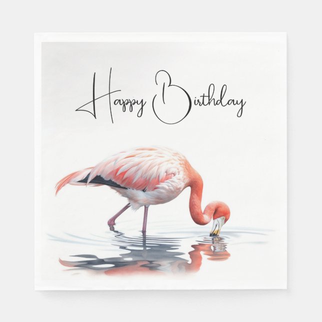 Guardanapo De Papel Tropical Flamingo para Festa de aniversário (Frente)