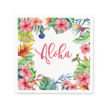 Tropical Floral Hibiscus Aloha Partido Havaiano