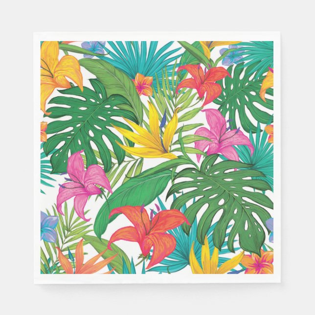 Guardanapo De Papel Tropical Floral Party (Frente)