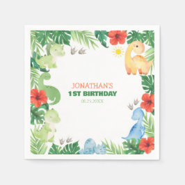 Guardanapo De Papel Tropical Forest Dinosaur Kids Birthday