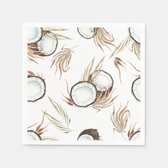 Guardanapo De Papel Tropical Havaiana Floral & Coconut (Frente)