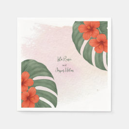 Guardanapo De Papel Tropical Monstera & Hibiscus Wedding