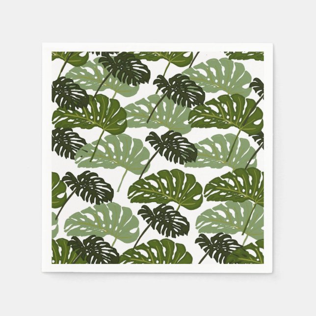 Guardanapo De Papel Tropical Monstera Leaf Green  (Frente)