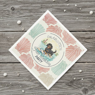 Guardanapo De Papel Tropical O Grande Aniversário Do Dachshund De Um S