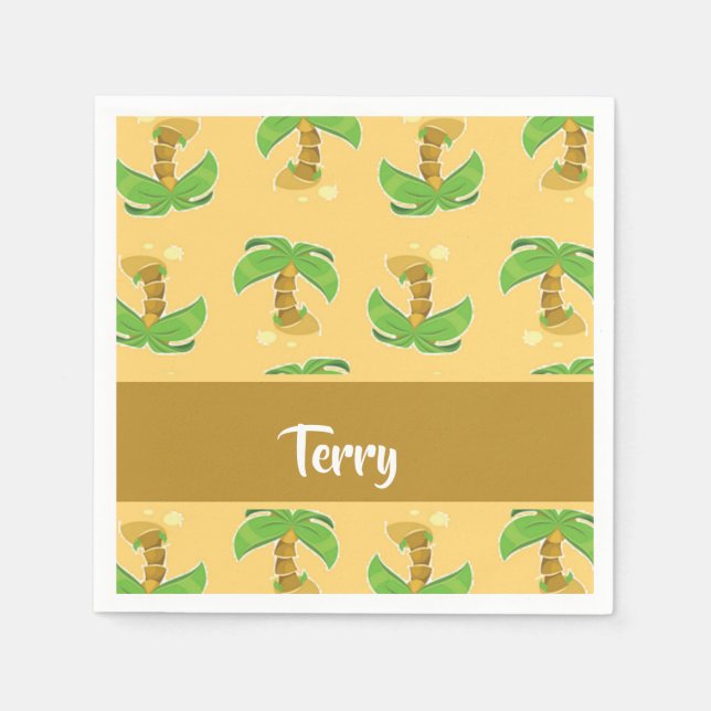 Guardanapo De Papel Tropical palm trees pattern (Frente)
