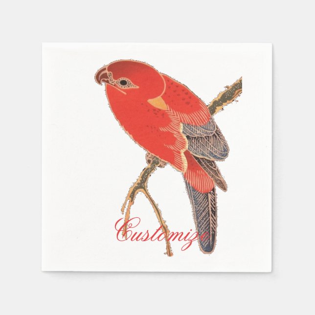Guardanapo De Papel Tropical Red Parrot Thunder_Cove (Frente)