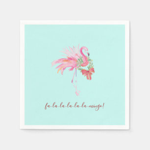 Guardanapo De Papel Tropical Rosa Flamingo Xmas Cocktail Napkins