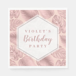 Guardanapo De Papel Tropical Rosa Geométrica