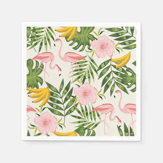 Guardanapo De Papel Tropical Summer Flamingo Napkin (Frente)