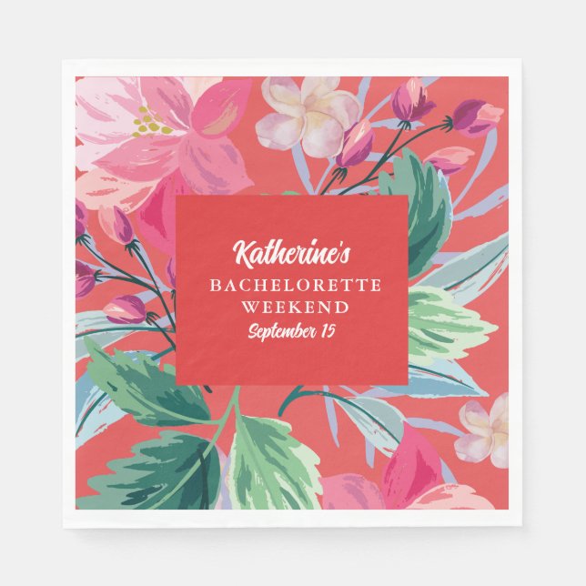 Guardanapo De Papel Trópico como a Festa de solteira laranja quente (Frente)