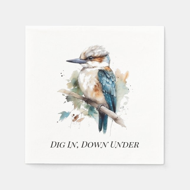 Guardanapo De Papel True Blue Kookaburra, personalizado (Frente)
