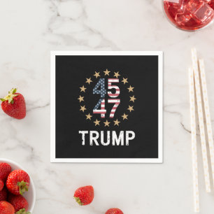 Guardanapo De Papel Trump 2024 Bandeira Retomar a América Trump 45 47