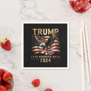 Guardanapo De Papel Trump 2024 Devolva a América Bandeira Americana Tr