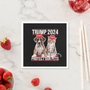 Guardanapo De Papel Trump 2024 Proteja Nossos Cães de Gato Pets MAGA