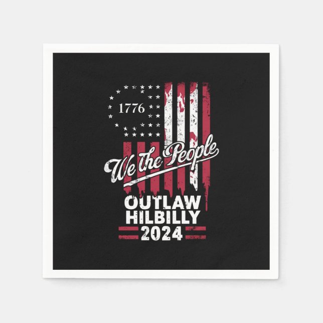 Guardanapo De Papel Trump Vance 2024 Donald Trump Outlaw Hillbilly (Frente)