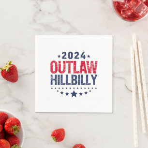 Guardanapo De Papel Trump Vance 2024 Fora da Lei Hillbilly Bandeira do