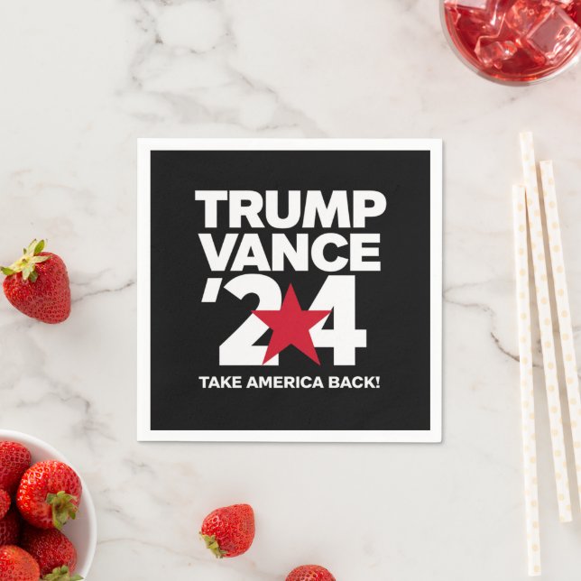 Guardanapo De Papel Trump Vance 2024 Votação Trump 2024 Eleições (Insitu)