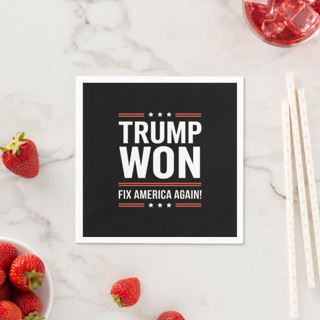 Guardanapo De Papel Trump Won MAGA Trump venceu 2024 Fix America novam (Insitu)