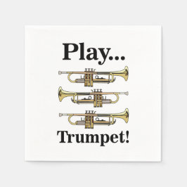 Guardanapo De Papel Trumpet Instrument Musical Party