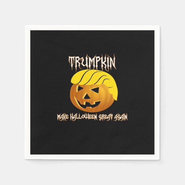 Guardanapo De Papel Trumpkin Faz Excelente De Halloween Novamente (Frente)