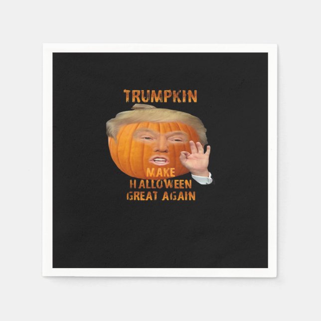 Guardanapo De Papel Trumpkin Pumpkin Faz Excelente De Halloween Novame (Frente)