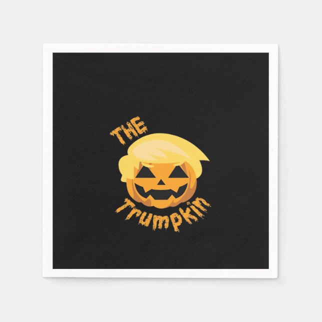 Guardanapo De Papel Trumpkin Pumpkin Halloween Design - Traje de Lã (Frente)