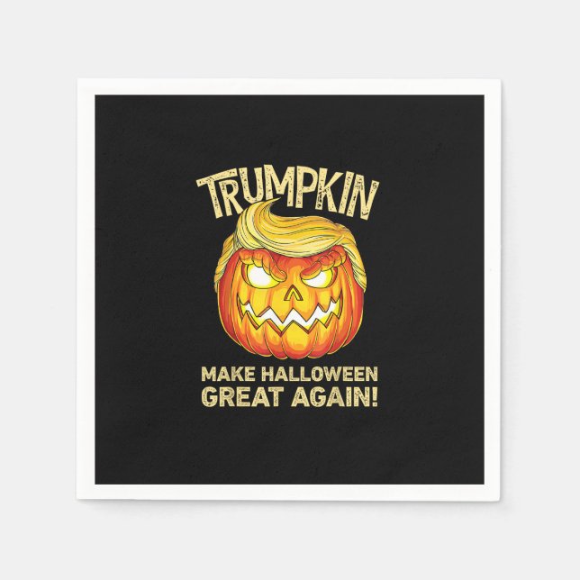 Guardanapo De Papel Trumpkin Torna O Excelente De Halloween Novamente  (Frente)