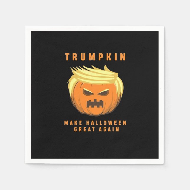 Guardanapo De Papel Trumpkin Torne O Excelente De Halloween Novamente  (Frente)