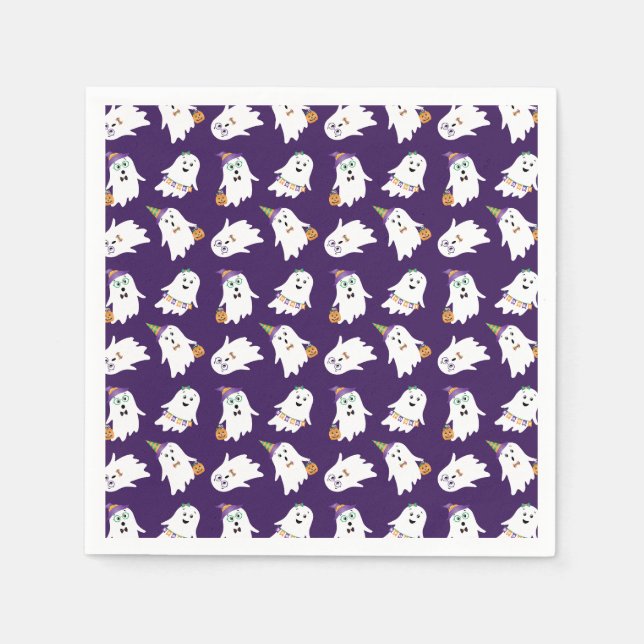 Guardanapo De Papel Truque Ou Tratamento De Fantasmas Halloween (Frente)