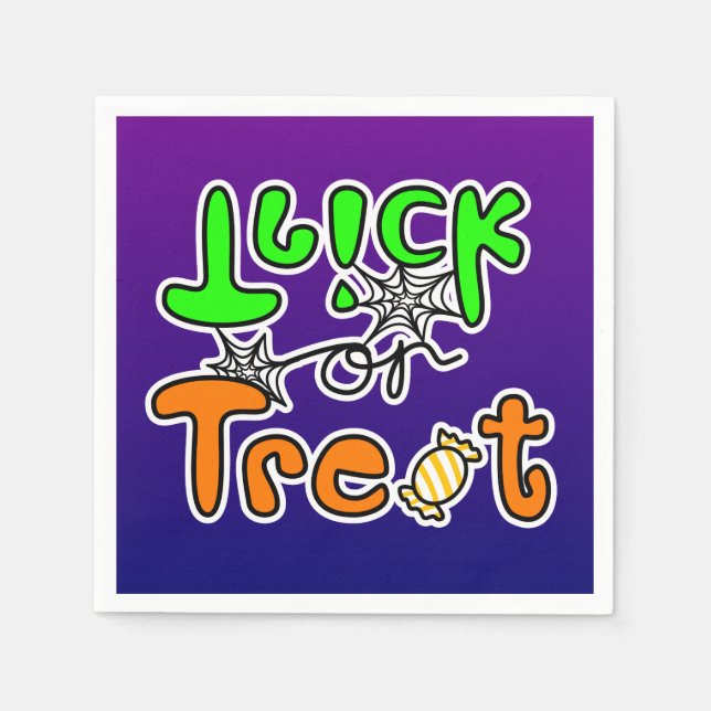 Guardanapo De Papel Truque ou tratamento de festas de Halloween (Frente)