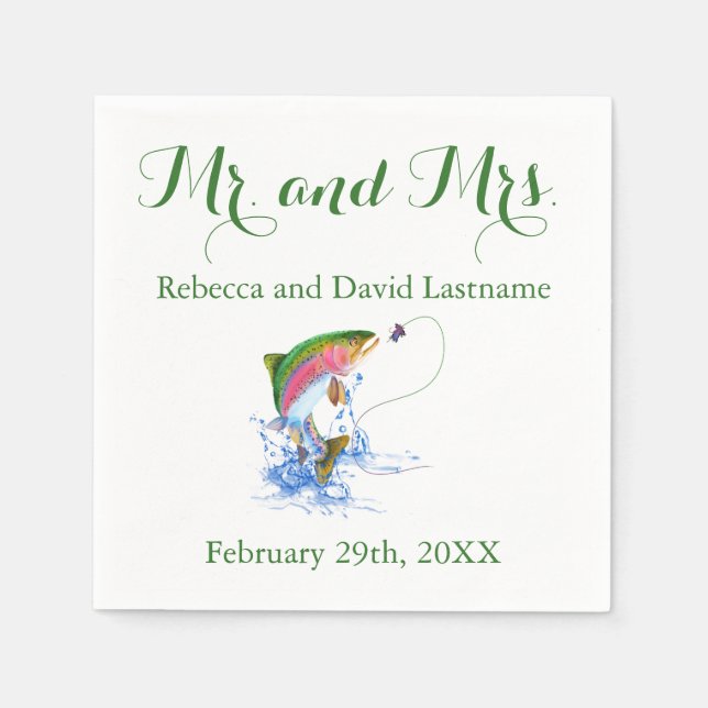 Guardanapo De Papel Truta De Pesca Que Pensava Casamento (Frente)