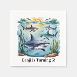 Guardanapo De Papel Tubarão Sob O Aniversário Do Sea Boy